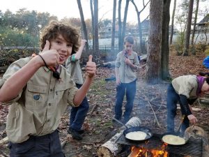 Verkenners Impeesa pannenkoeken primitief bakken