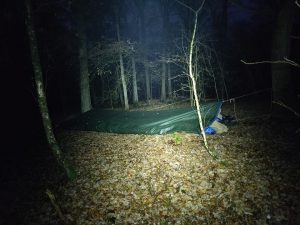 Verkenners Impeesa slapen in het bos